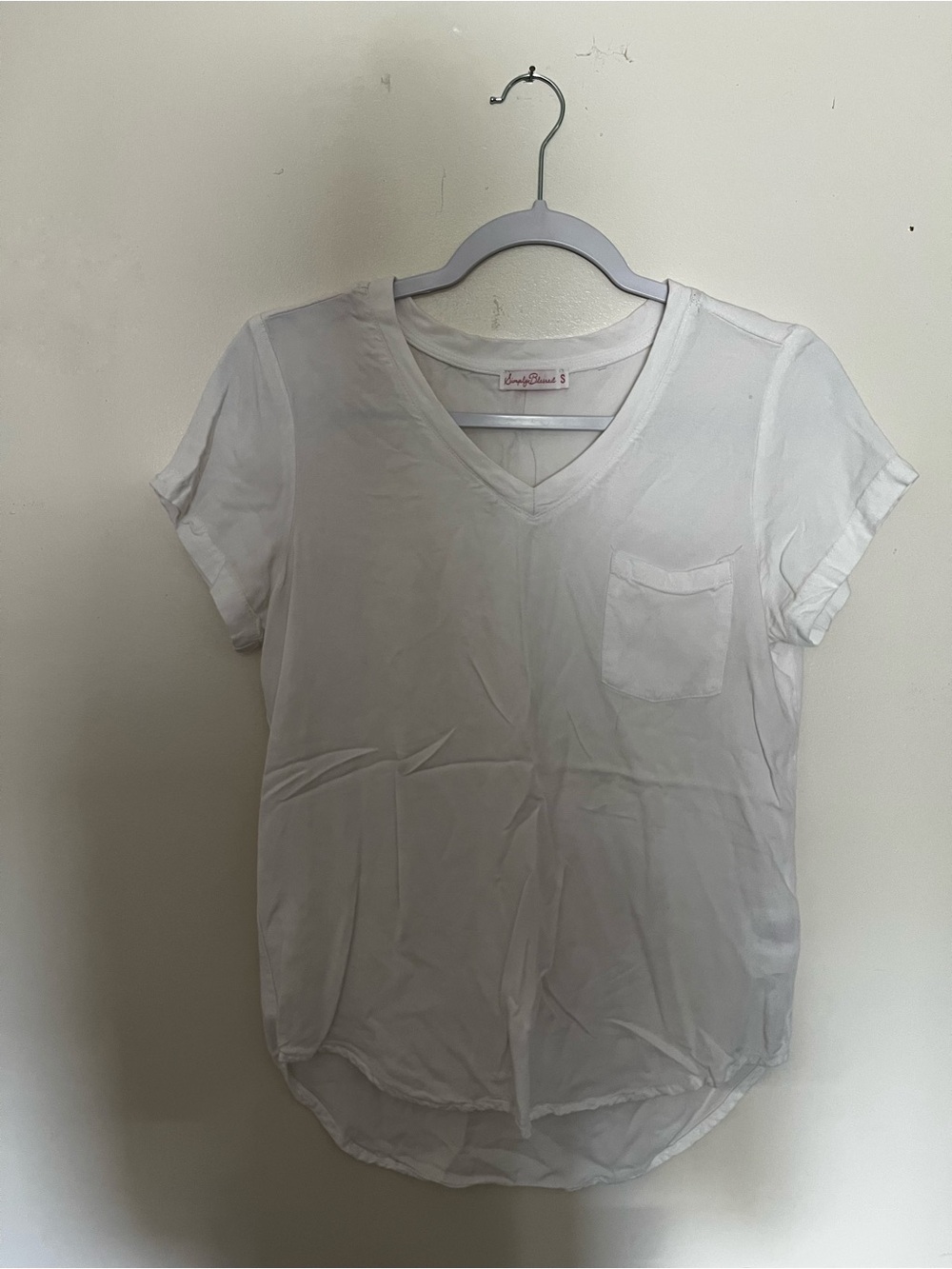 Basic Lightweight Casual White Pocket Shirt